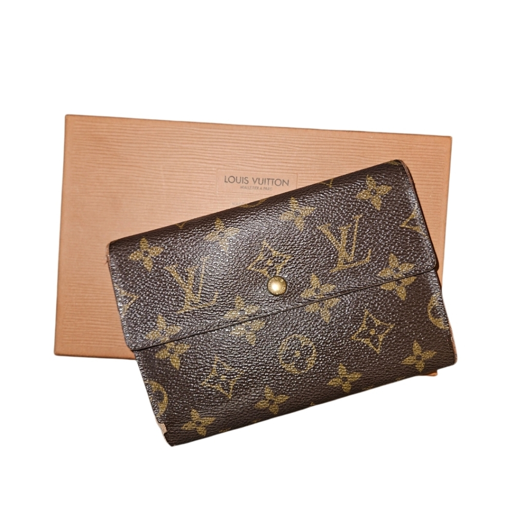 Louis Vuitton Monogram vintage porte tresor wallet & box